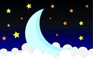 Naklejka premium Moon clip art vector illustration. Moon image.