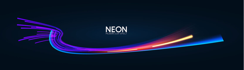 Motion striped light effect with fluid color. Abstract shining wave background. Magic screen design