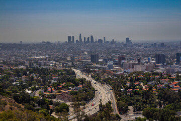 Skyline of a big city of Los Angeles