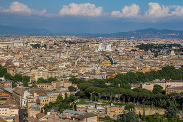 Fototapeta na wymiar Aerial View of Rome from St. Peter's Basilica