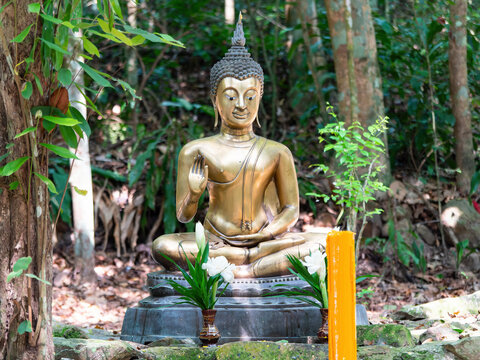 Buddha image at Wat Suan Mokkh, Surat Thani, Thailand