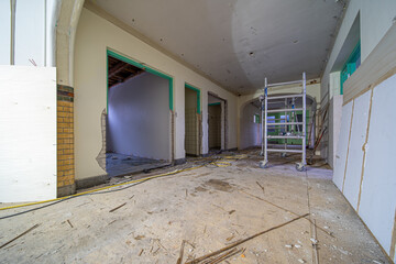 Interior of an old building that is being demolished - 476978490