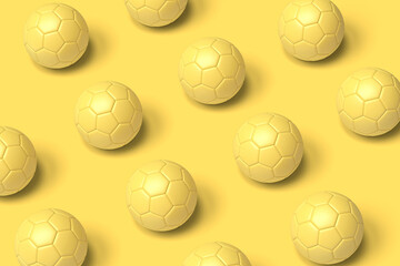 Soccer balls pattern background. 3D illustration.