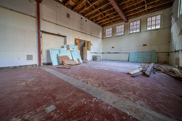 Interior of an old building that is being demolished - 476978658