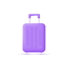 Fototapeta na wymiar 3d travel bag icon isolated on white background. Suitcase. Tourism and travel concept.