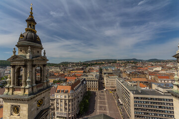 Fototapeta na wymiar Center of Budapest, View from the St.Stephen Basilica.