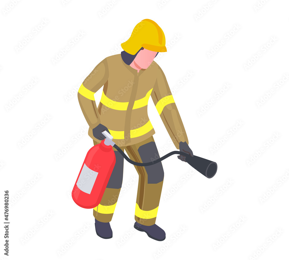 Wall mural Fire Extinguisher Firefighter Composition