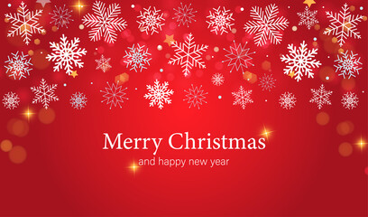 Merry Christmas background with snowflakes. Vector illustration