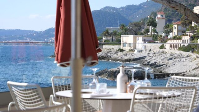 A nice restaurant located in front of the sea at Cap d'Ail.