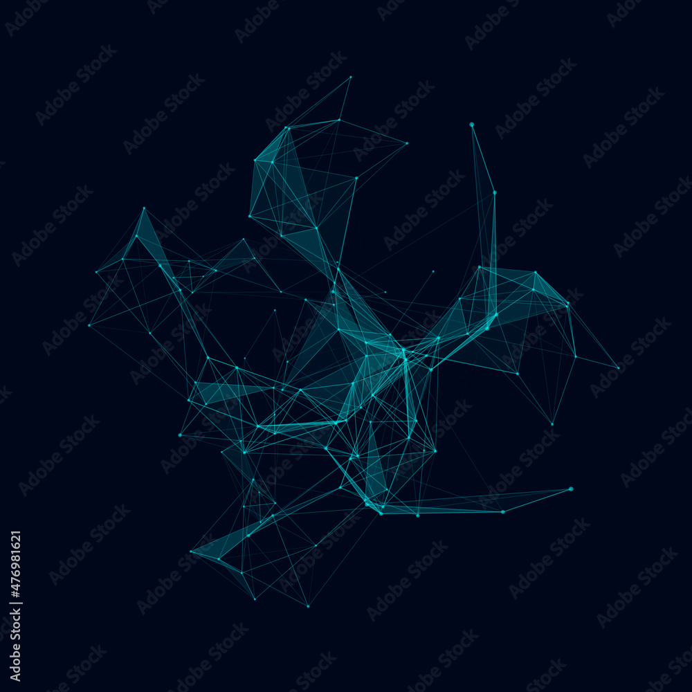 Poster Technology Plexus Line Data Transmission Statistic Business Indicator Scientific Vector Illustration.