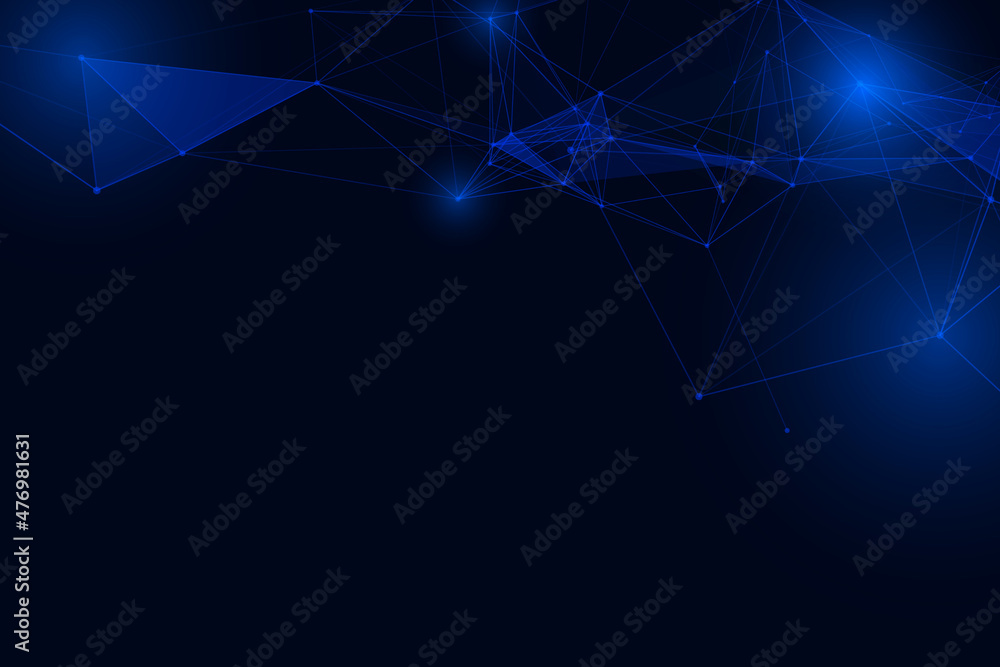Leinwandbilder abstract plexus digital big data network futuristic connection vector background.