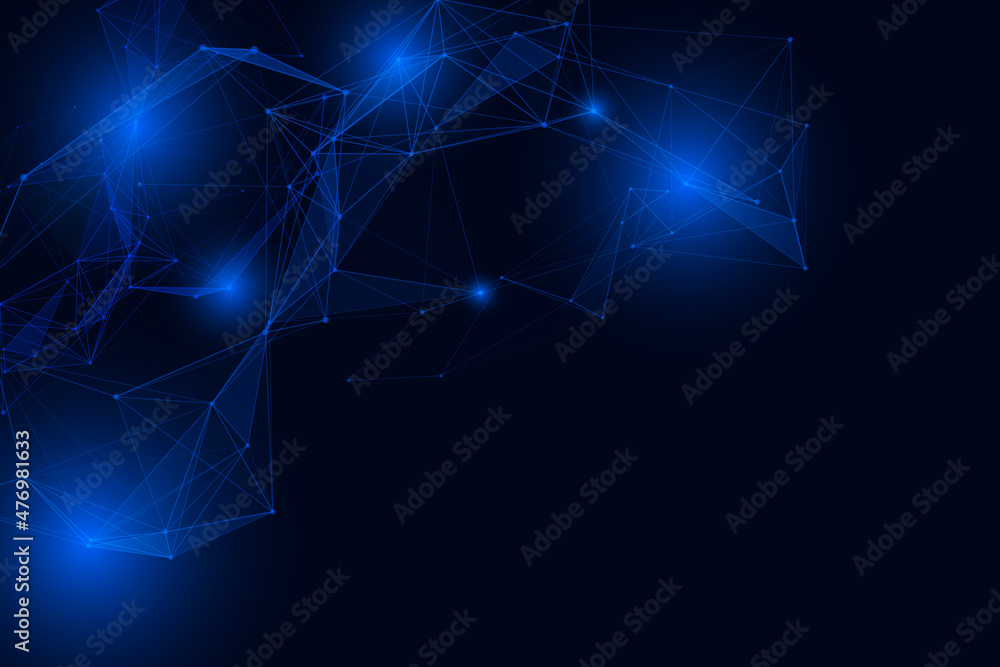 Poster Geometric Graphic Polygonal Data Plexus Line Dot Communication Vector Background.