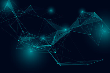 Obraz premium Plexus Polygonal Futuristic Minimalistic Geometric Pattern Vector Background.