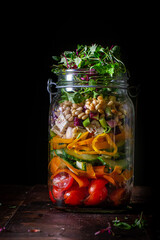 Layered salad in jar