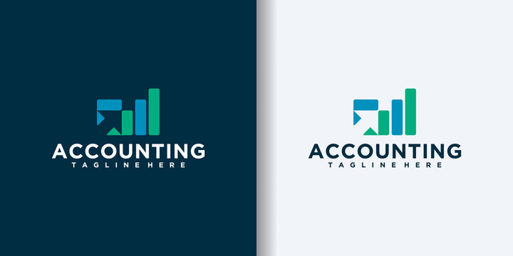 Flat design accounting logo template