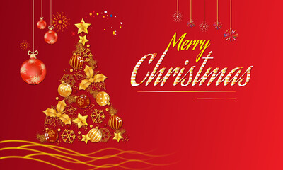 Merry Christmas Red Background