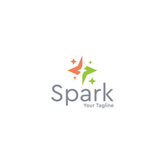 Fototapeta na wymiar Minimalist design Spark blink glamour logo design
