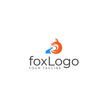 Modern flat design Fox Logo creative logo design