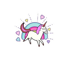 Unicorn colorful cartoon icon (4000 x 4000 px)