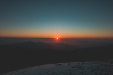 sunrise in the mountains 