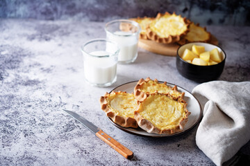 Rye pies with potatoes, Russian and Finnish cuisine