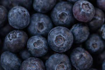 Ripe blueberries on a plate