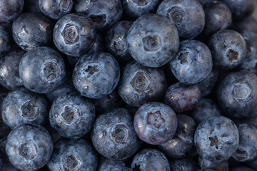 Ripe blueberries on a plate