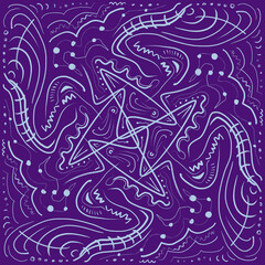 Colorful ornament. Circular ornament. Vector illustration. Illustration in doodle style. Poster for interior decor. Festive texture for printing on textiles and printing.