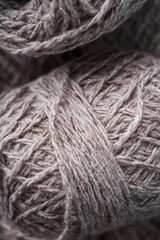 Light brown yarn made of natural sheep wool.