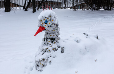  decorative bird peacock in the winter park