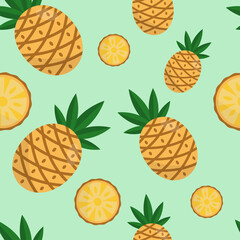 seamless pattern with pineapple. Vector illustration. Modern abstract design for paper, cover, fabric, interior decor and other users.
