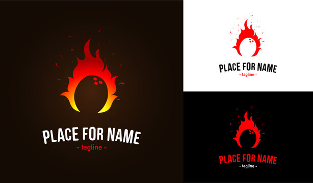 Coconut and flames of fire. Hookah coconut charcoal concept. Logo or emblem template. Vector, illustration