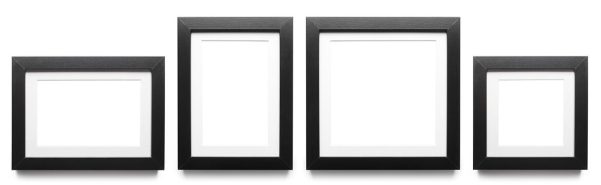 Black frames collection, isolated on white background