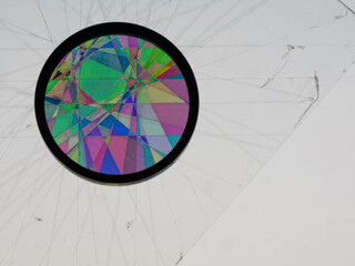 Pol filter on light table, polarized light