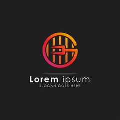 creative letter G grill and fork spatula logo design, initial logo,icon symbol modern, conceptual, barbeque logo in black background vector template