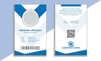 Light white abstract shapes creative modern professional id card design template