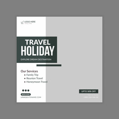 Travel holiday instagram post and social media post template