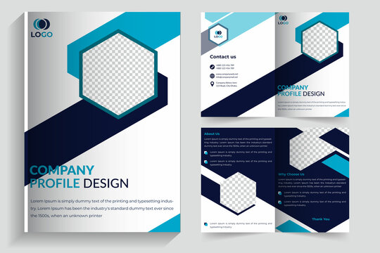 Corporate Business Bi-fold Brochure Design Template, 4 Pages Blue Color Corporate Brochure, Digital Banner Design, 
Social Media post Design template, Poster, Banner, Background, ads post, 4 pages.