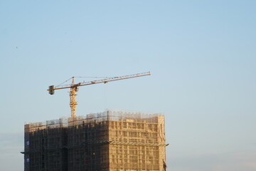 construction site with crane