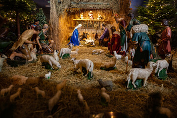 Nativity scene placed in church