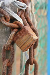 old rusty chain and lock