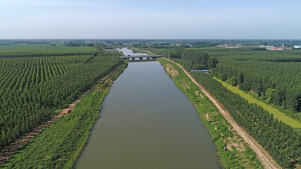 Naklejka premium Canal natural scenery, North China