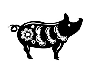 Chinese Zodiac Pig Composition