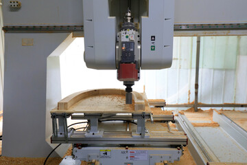 CNC engraving machine is running in a furniture factory in North China