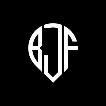 BJF letter logo design on black background. 
BJF circle letter logo design with ellipse shape.
BJF creative initials letter logo concept.BJF logo vector. 
