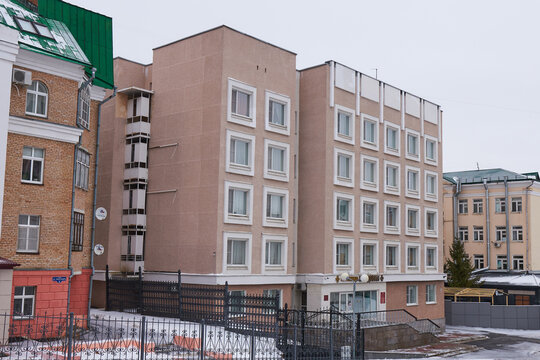 Saransk, Russia - December 18, 2021: Hotel Mordovia at Prospect Lenina, 2.