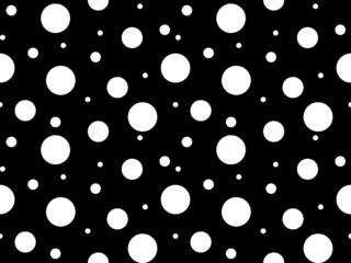 white circle shape seamless pattern on black background
