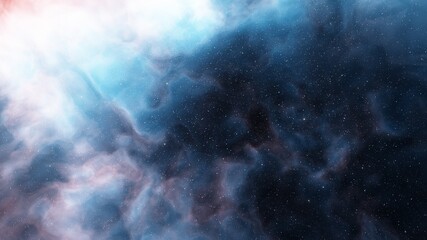 Nebula in space, science fiction wallpaper, stars and galaxy, 3d illustration