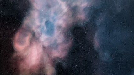 Nebula in space, science fiction wallpaper, stars and galaxy, 3d illustration