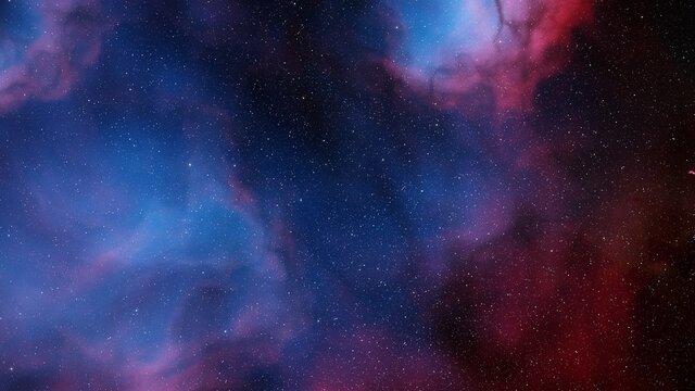 Nebula in space, science fiction wallpaper, stars and galaxy, 3d illustration © ANDREI